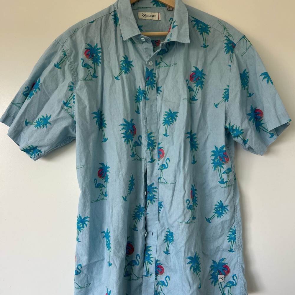 WX Depart West Button Down Shirt with Breathable Fabric and Relaxed Fit